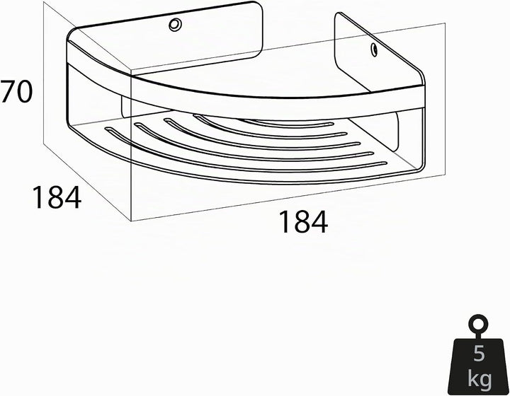 Tiger Caddy Duschkorb Eckversion klein, platzsparende Duschablage aus rostfreiem Edelstahl, Farbe: S