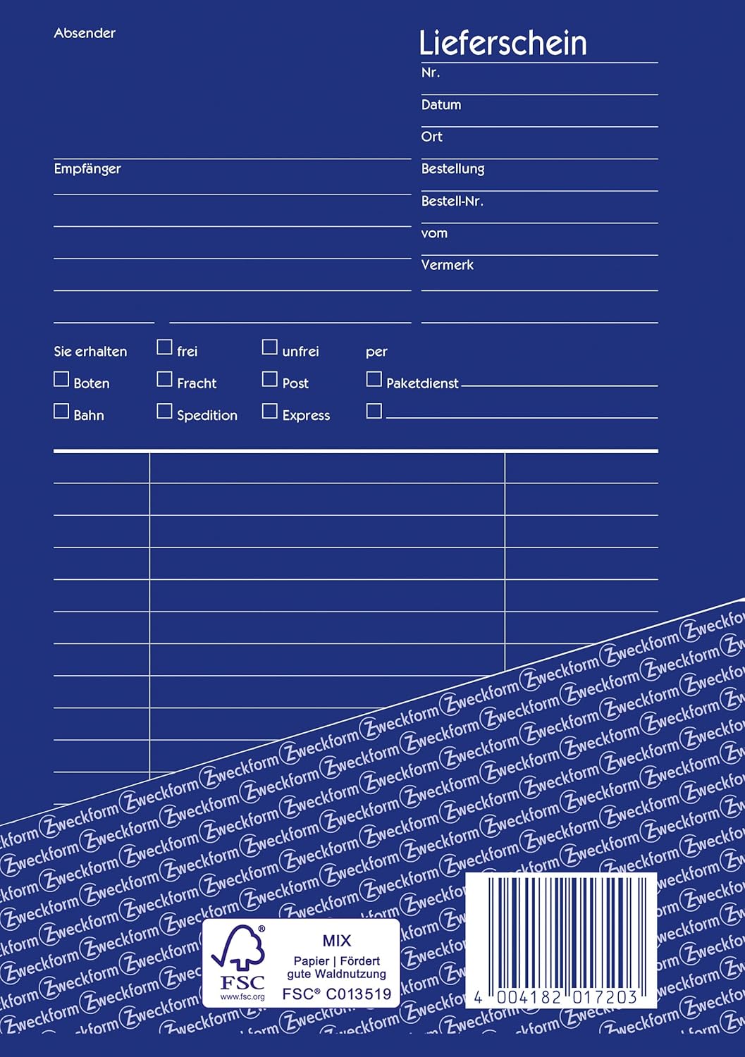 AVERY Zweckform 1720-10 Lieferschein (A5, selbstdurchschreibend, 2x40 Blatt) 10er Pack weiss/gelb