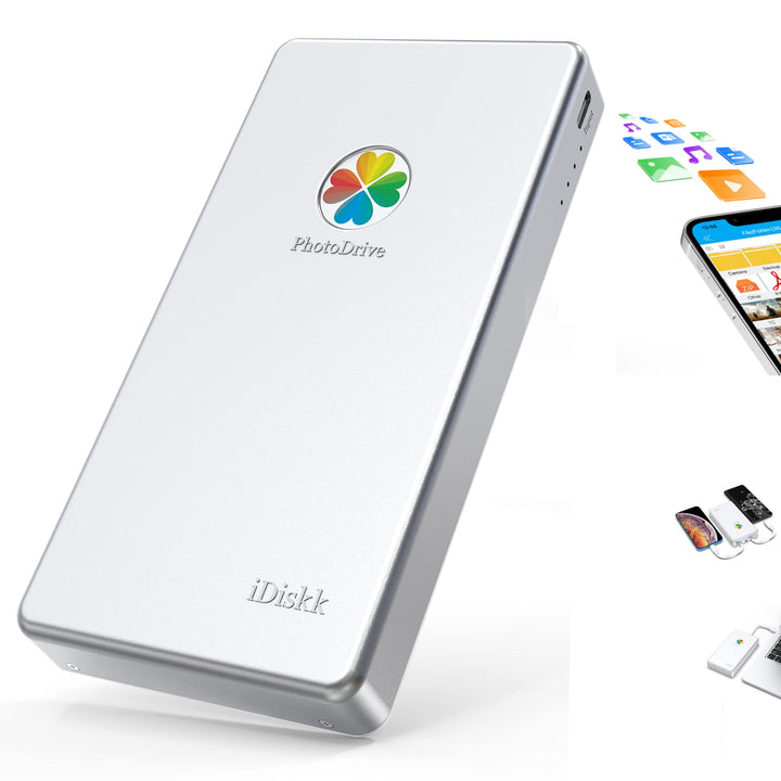 iDiskk 4 TB (4000 GB) Externe Lightning-Festplatte für iPhone, MFi-zertifizierte 3-in-1-iPhone-HDD,