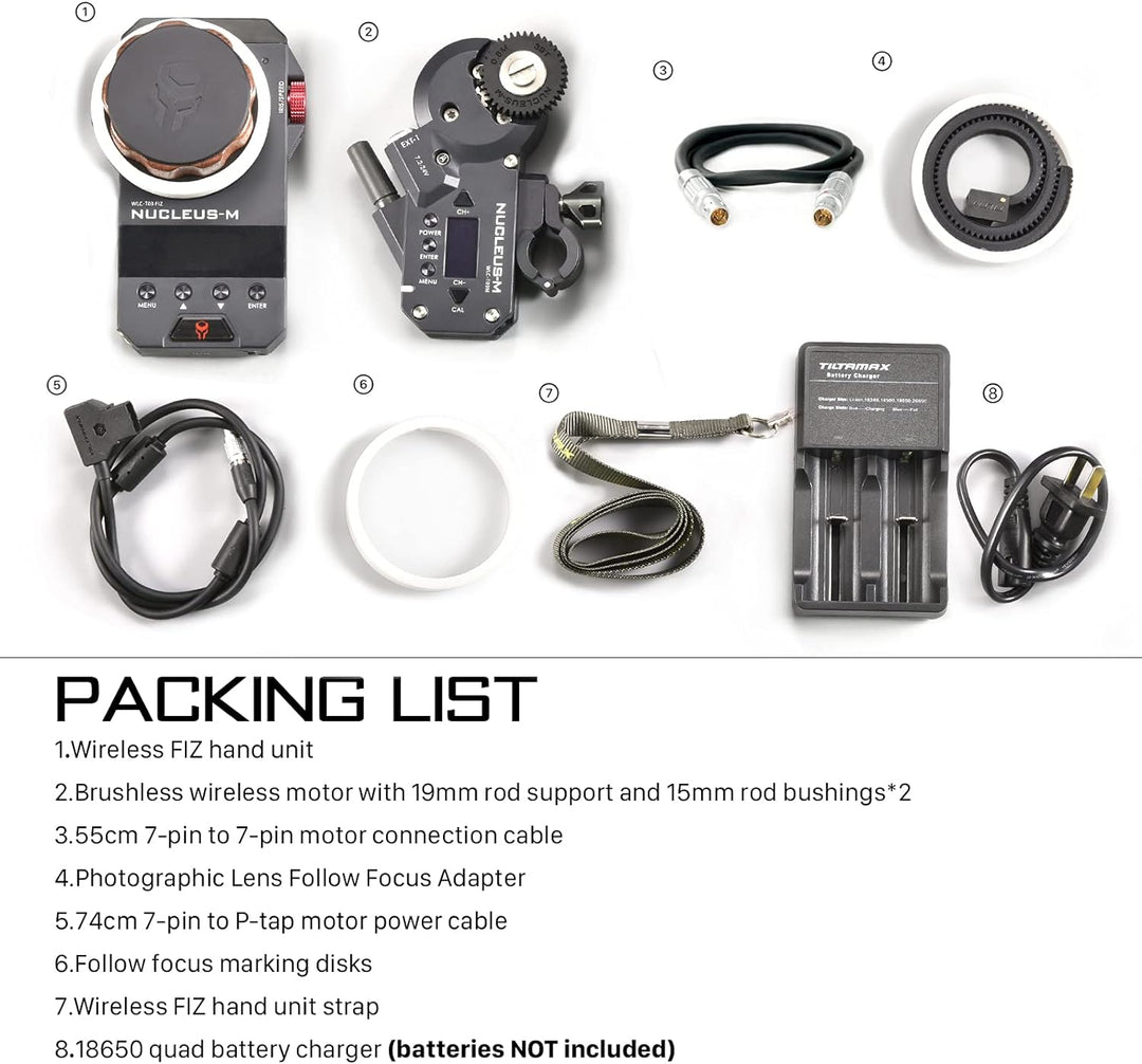 Tilta Nucleus-M Kabelloses Linsensteuerungssystem, Teilset IV (Batterien Nicht im Lieferumfang entha