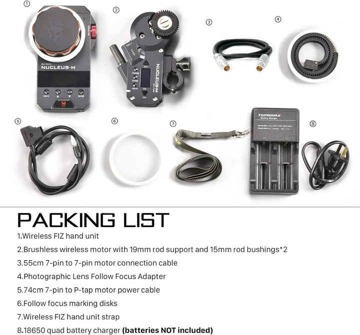 Tilta Nucleus-M Kabelloses Linsensteuerungssystem, Teilset IV (Batterien Nicht im Lieferumfang entha