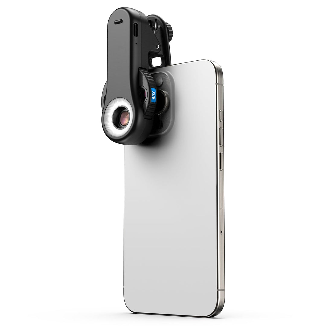 Evil Eye 40X-80X-120X Handy Mikroskop, Smartphone Mikroskop mit CPL-Filter, 16 LED, 8 UV-LED, Raddes