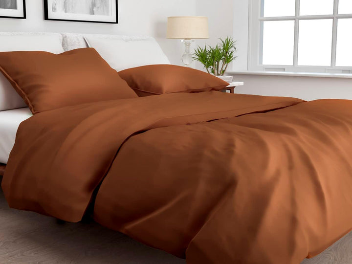 ZO! HOME Bettwäsche Satinado 200x220 100% Baumwolle Mako-Satin Copper Orange