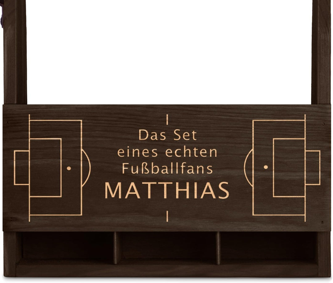 Maverton Bierträger für 6 Flaschen 0,5L mit Gravur - Männerhandtasche mit Flaschenöffner - Grösse: 2