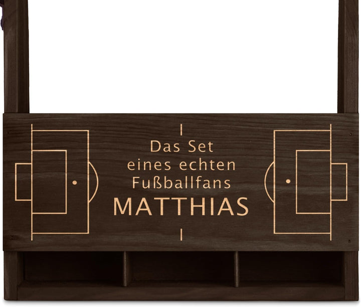 Maverton Bierträger für 6 Flaschen 0,5L mit Gravur - Männerhandtasche mit Flaschenöffner - Grösse: 2