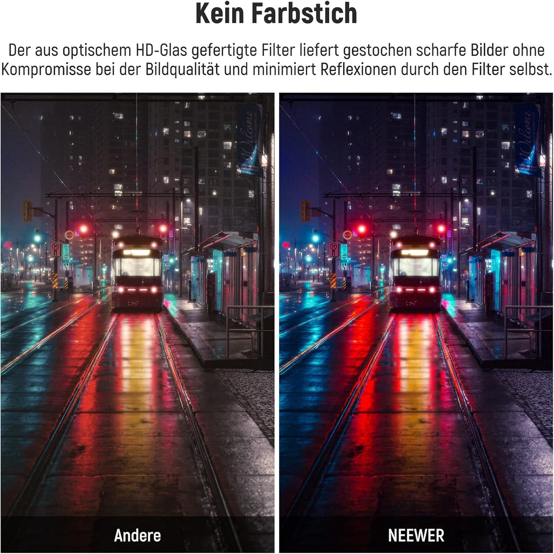 NEEWER Rechteckfilter Black Diffusion 1/4 Filter Kino Effektfilter 4"x5.65" Square Filter Kompatibel