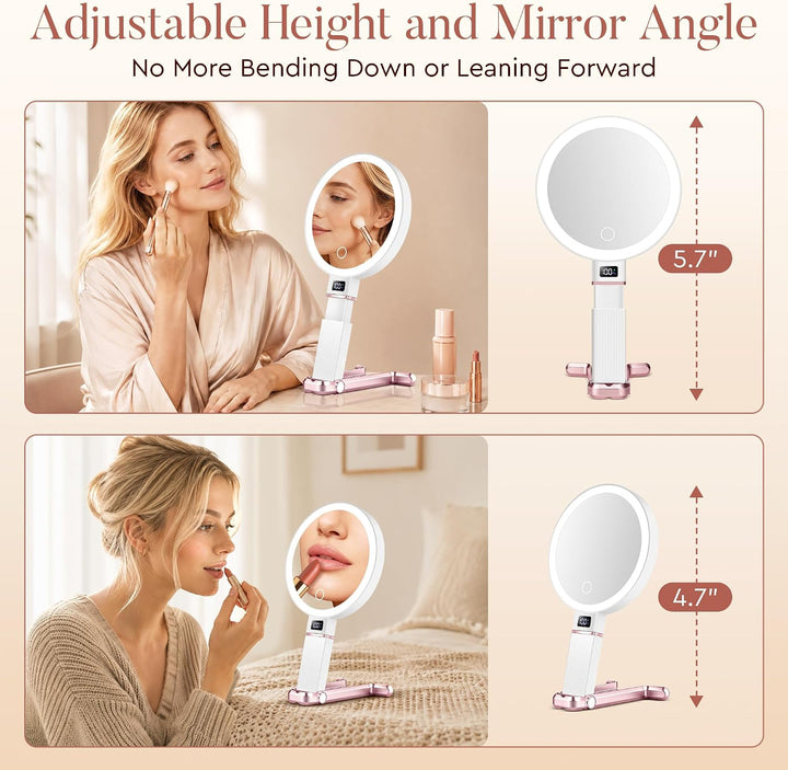 B Beauty Planet 30X/1X Vergrösserungsspiegel mit Licht, Höhenverstellbarer Schminkspiegel mit Beleuc