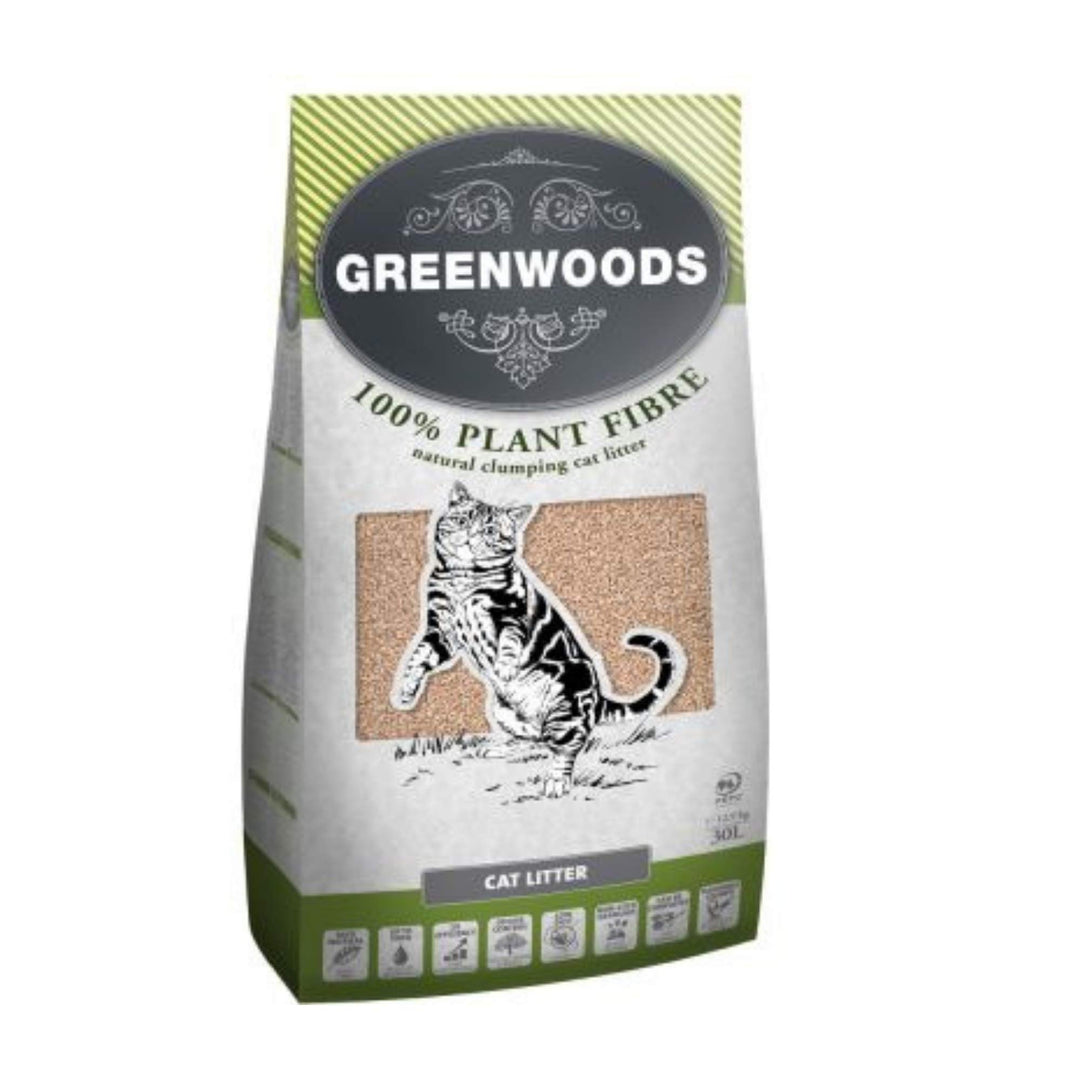 Greenwoods Katzenstreu, klumpend, 30 l, 100 % natürlich, biologisch abbaubar, mit natürlichem Holzdu