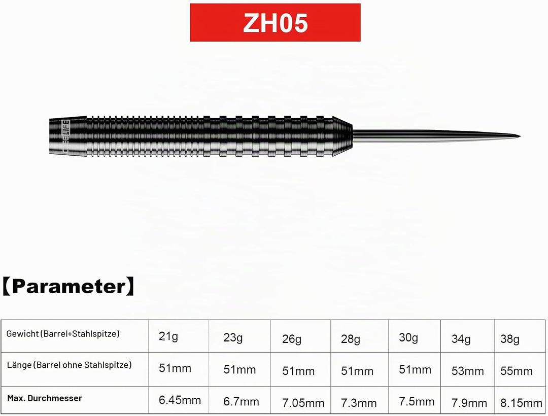 CyeeLife 26g Tungsten Steel Dart Barrels 90% ZH05 Schwarz