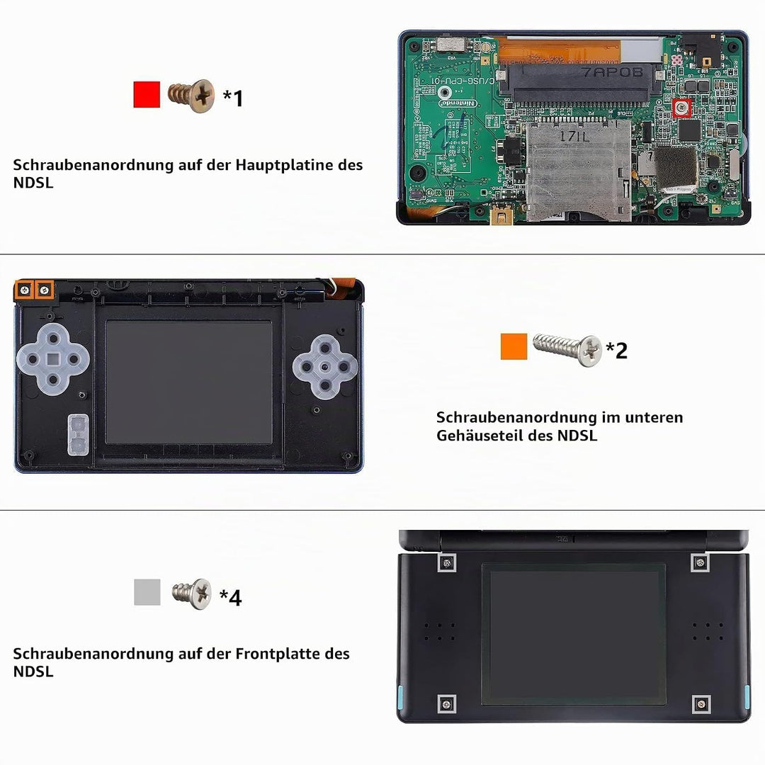 eXtremeRate Full Gehäuse Case für Nintendo DS Lite NDSL, DIY-Ersatz Voll Hülle&Knöpfen&Screen Protec