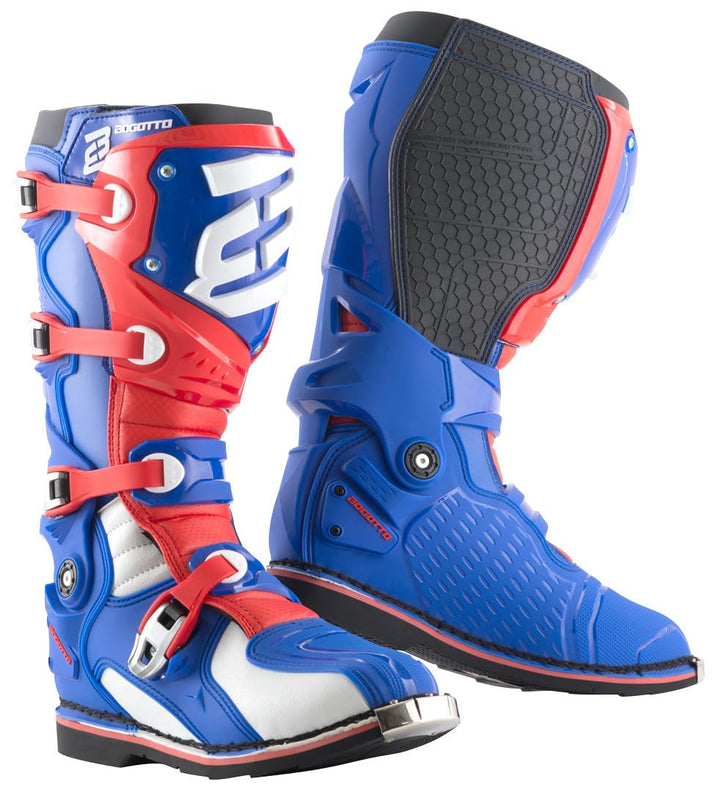 Bogotto MX-7 S Motocross Stiefel, blau/weiss/rot, 44, Blau Weiß Rot 44 EU