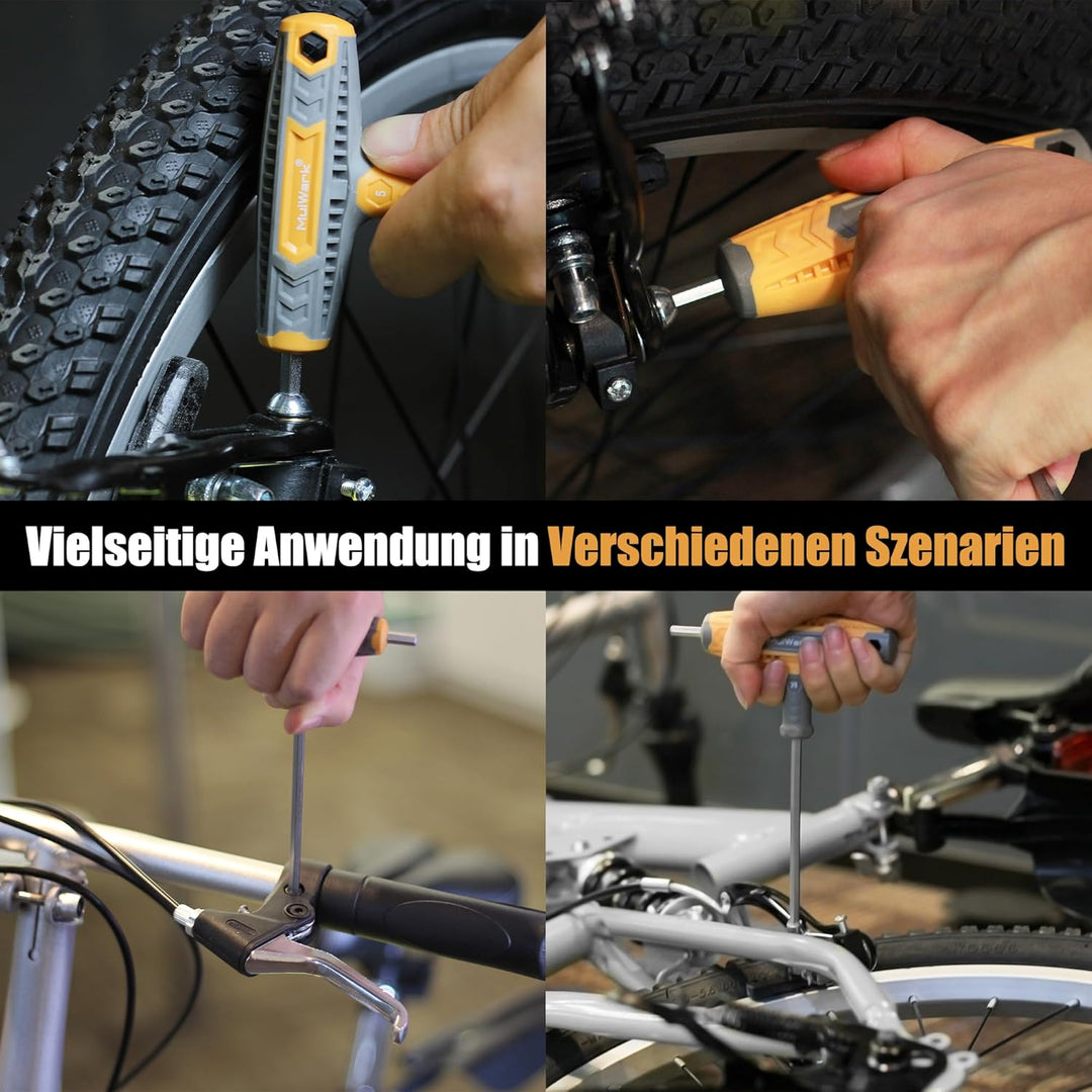 MulWark 14pc Imbusschlüssel Satz Mit Griff Inbusschlüssel Set T-Griff Schraubenschlüssel Set Metrisc
