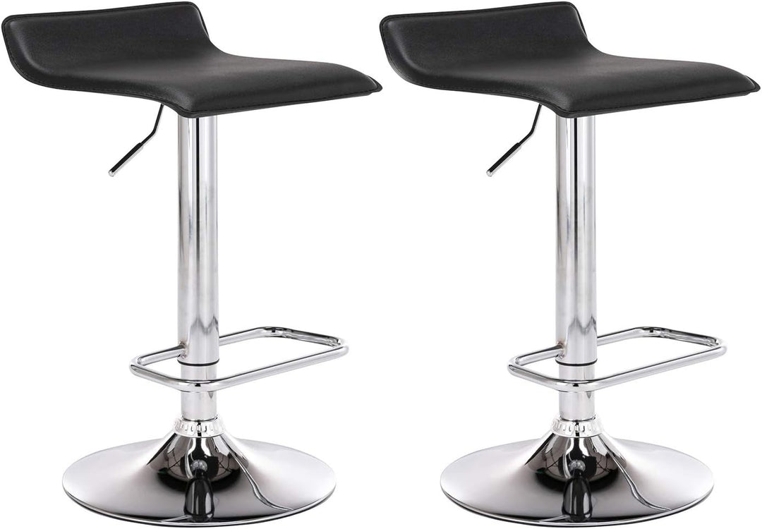 CLP 2er Set Barhocker Dyn Mit Kunstlederbezug I 2 x Höhenverstellbarer Und Drehbarer Tresenhocker Mi