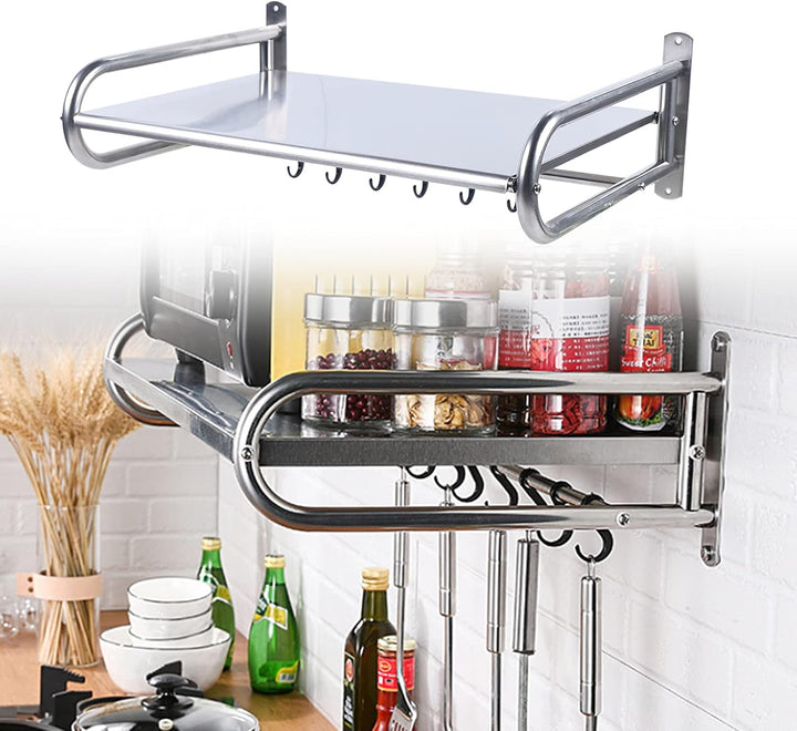 GMSLuu mikrowellen Regal Edelstahl Wandmontage Mikrowellenherd Regal Regal Küche Wand Ofen Lagerung