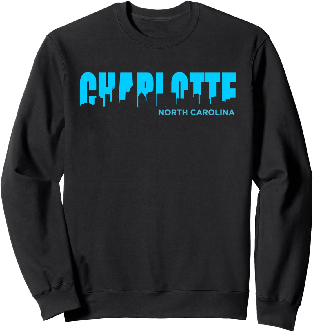 NC Charlotte Silhouette Skyline Art Queen City Souvenir Gift Sweatshirt