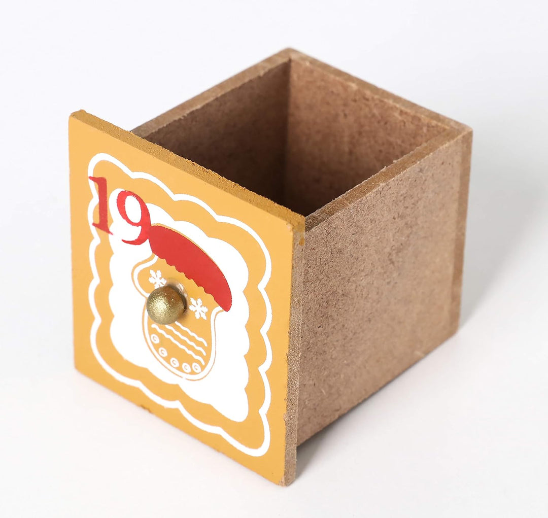 Brubaker Adventskalender aus Holz zum Befüllen - Lebkuchenhaus mit LED-Beleuchtung - Wiederverwendba