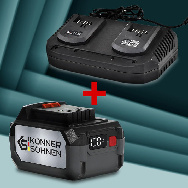 K&S Könner&Söhnen Set Ladegerät für Li-Ion Aku KS C35A-2 + Li-Ion Akku 20V KS 20V4-1 (2pcs),Ladegerä