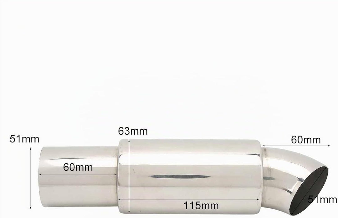 Auto-Auspuffrohr Auto-Auspuffendstück Endschalldämpfer-Endstück 51 Mm X 63 Mm Einlass Rund Edelstahl