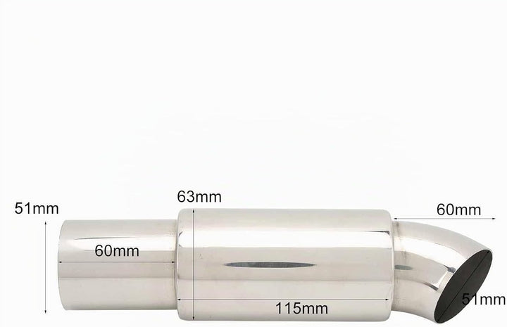 Auto-Auspuffrohr Auto-Auspuffendstück Endschalldämpfer-Endstück 51 Mm X 63 Mm Einlass Rund Edelstahl