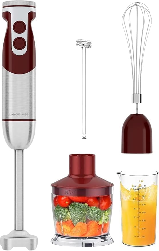 MegaWise 5-in-1 Stabmixer-Set, 400W Stabmixer mit variabler Geschwindigkeitsregelung, inklusive Schn