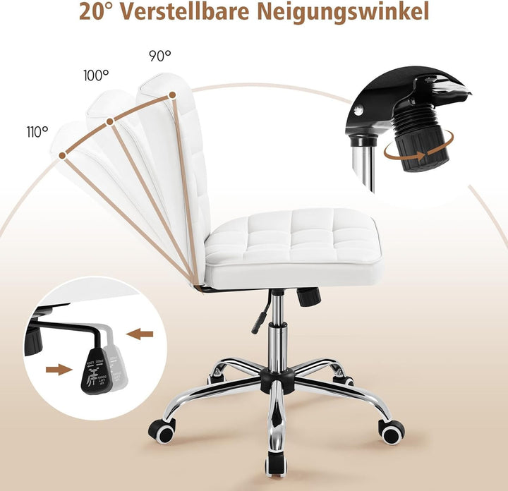 Yaheetech Bürostuhl Schreibtischstuhl Ergonomisch Drehstuhl höhenverstellbar Kosmetikhocker Chefsess