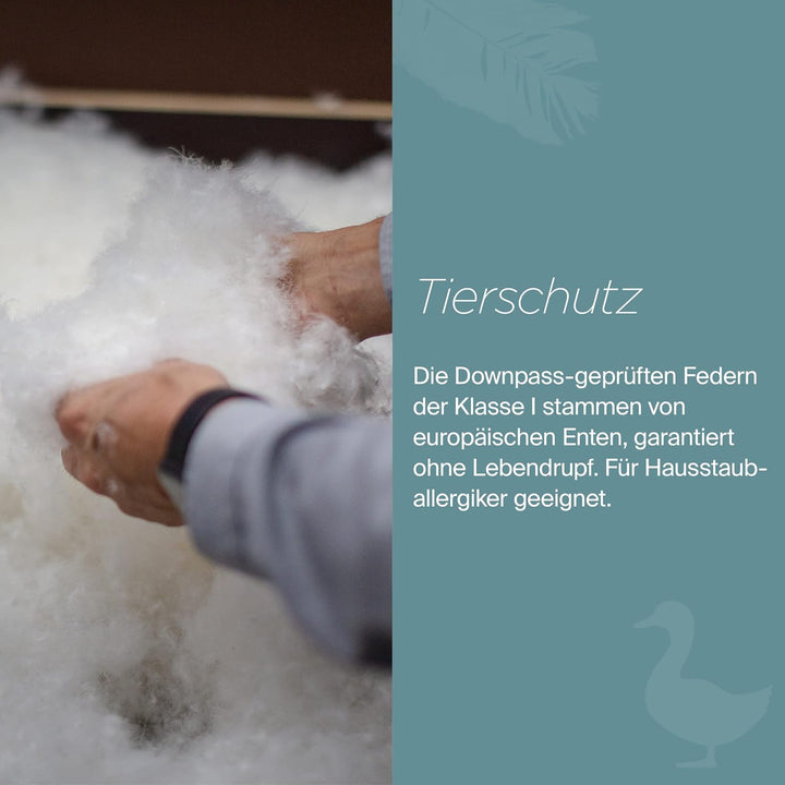 Daunenfee – Cassettendecke 135x200cm – mit Daunen &amp; Federn – 6x8 Karos, 2cm Stege – Handarbeit Made