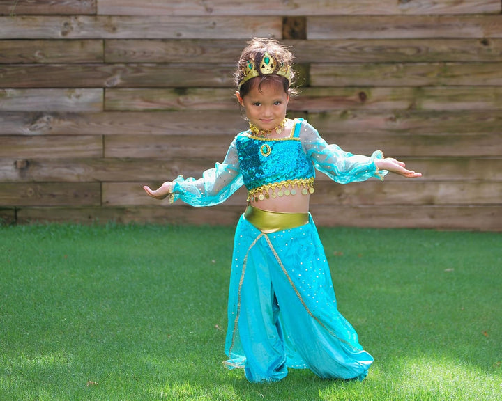 ReliBeauty Prinzessin Pfau Bauchtanz Kostüm Kinder Mädchen mit Krone 6-7 Jahre (Etikett 120), 6-7 Ja