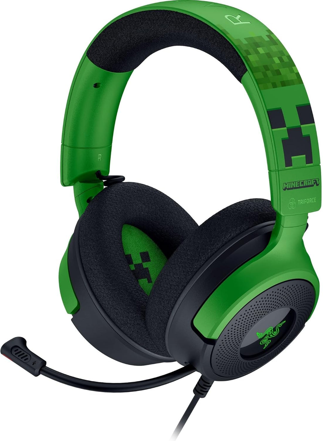 Razer Kraken V4 X Minecraft Edition - Kabelgebundenes USB-PC-Gaming-Headset (Triforce 40mm-Treiber,