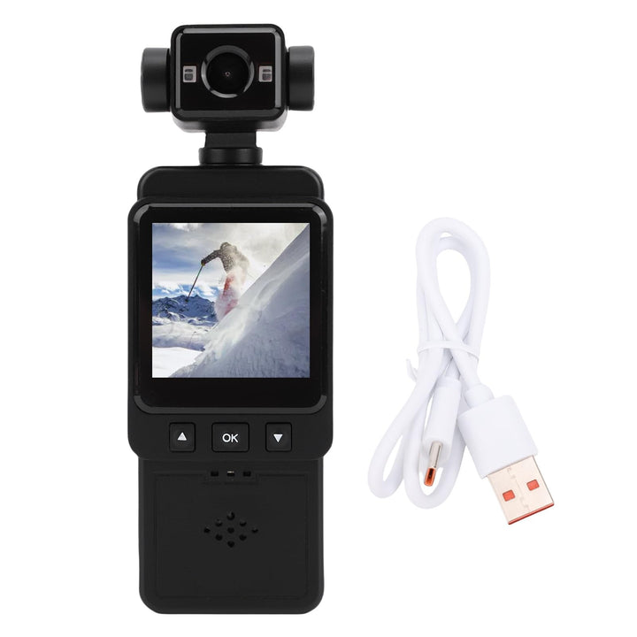 Fockety 1080p -Kamera Vlog Camcorder, HD -Videoaufzeichnungskörperkamera, Multi -Achse -Stabilisieru