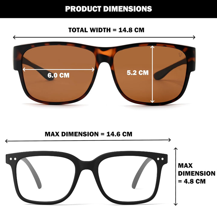 Polarisiert Überzieh Sonnenbrille mit Antireflex, Überbrille Sonnenbrille für Brillenträger, Ultrale