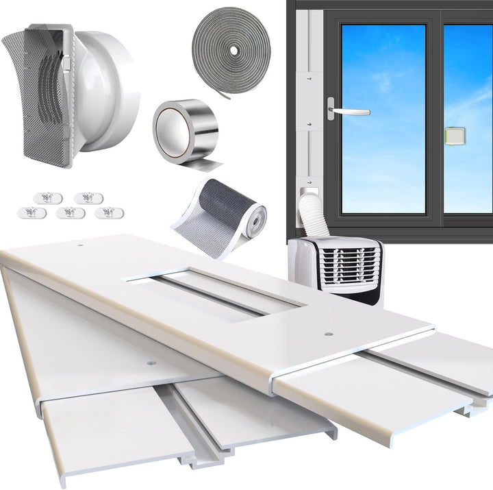 Gulrear Tragbares Klimaanlagen-Fenster-Set, universelles, verstellbare Länge von 64.8 cm bis 119.4 c