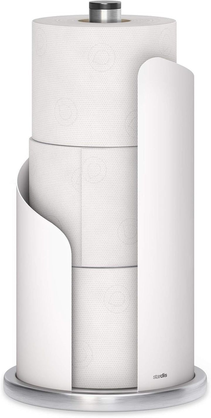 stardis Küchenrollenhalter, Edelstahl/matt beschichtet Ø 15 cm Rollenhalter (Weiss), Weiss