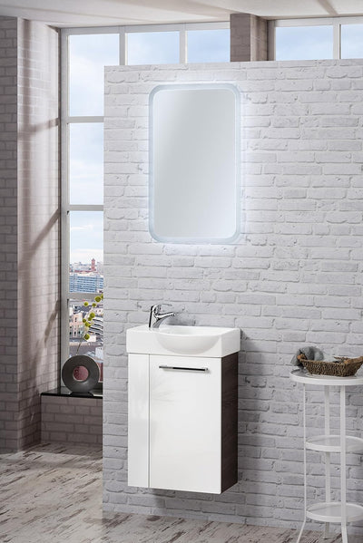 FACKELMANN Waschbecken rechts Gäste-WC / Waschtisch aus Keramik / Masse (B x H x T): ca. 45 x 10,5 x