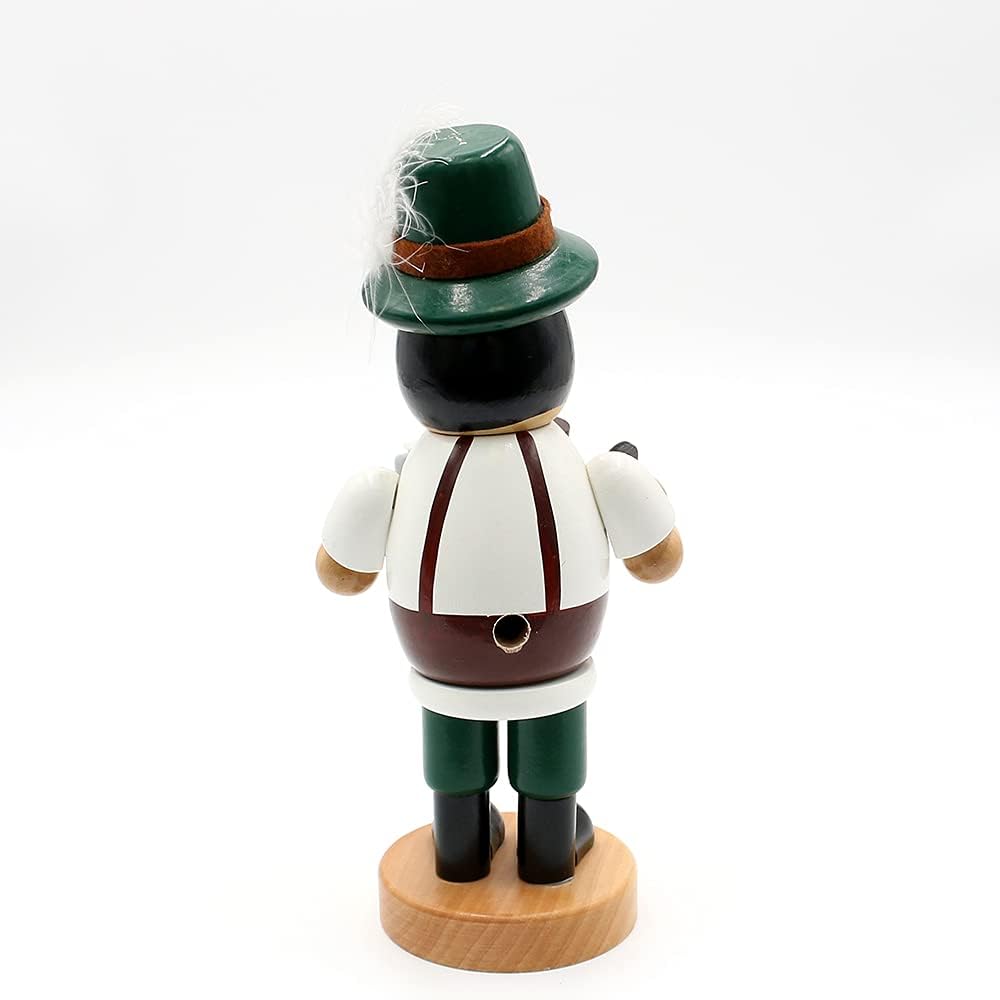 Dekohelden24 Lustiger Räuchermann als Bayer mit Brezel und Bier, ca. 19 cm, Holz, 19 cm