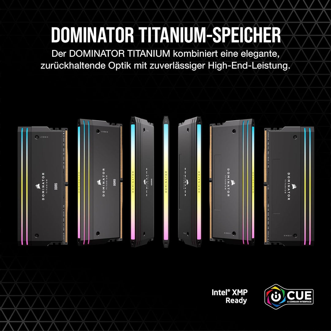 CORSAIR Dominator Titanium RGB DDR5 RAM 32GB (2x16GB) DDR5 6400MHz CL32 Intel XMP iCUE-Kompatibler C