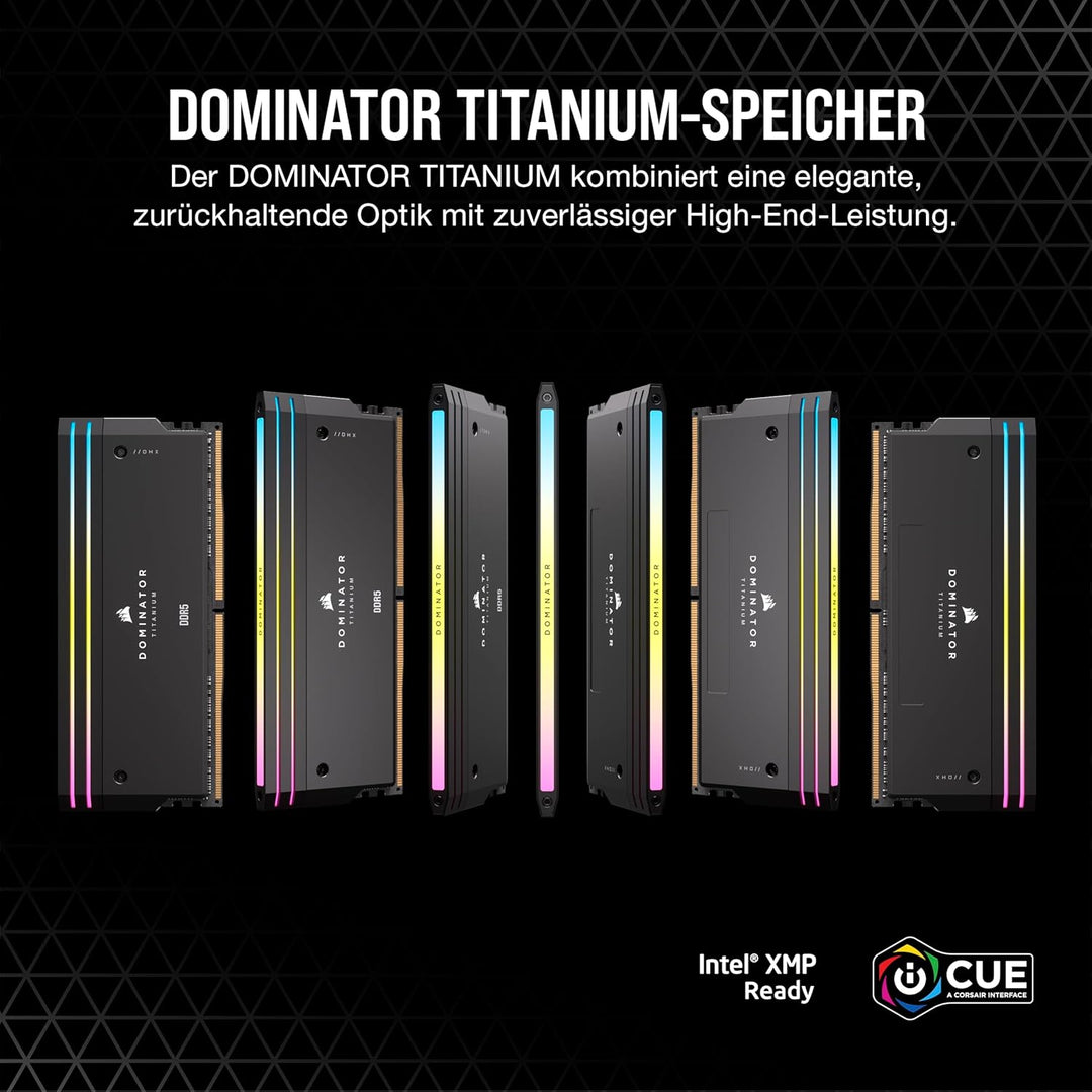 CORSAIR Dominator Titanium RGB DDR5 RAM 64GB (4x16GB) DDR5 6400MHz CL32 Intel XMP iCUE-Kompatibler C