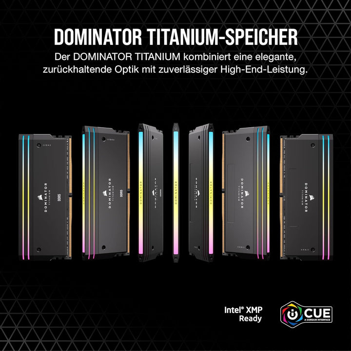 CORSAIR Dominator Titanium RGB DDR5 RAM 64GB (4x16GB) DDR5 6400MHz CL32 Intel XMP iCUE-Kompatibler C