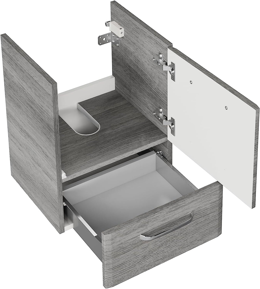 Pelipal Waschtischunterschrank Quickset 328 in Graphit Struktur quer Nachbildung, 40 cm breit | Wasc