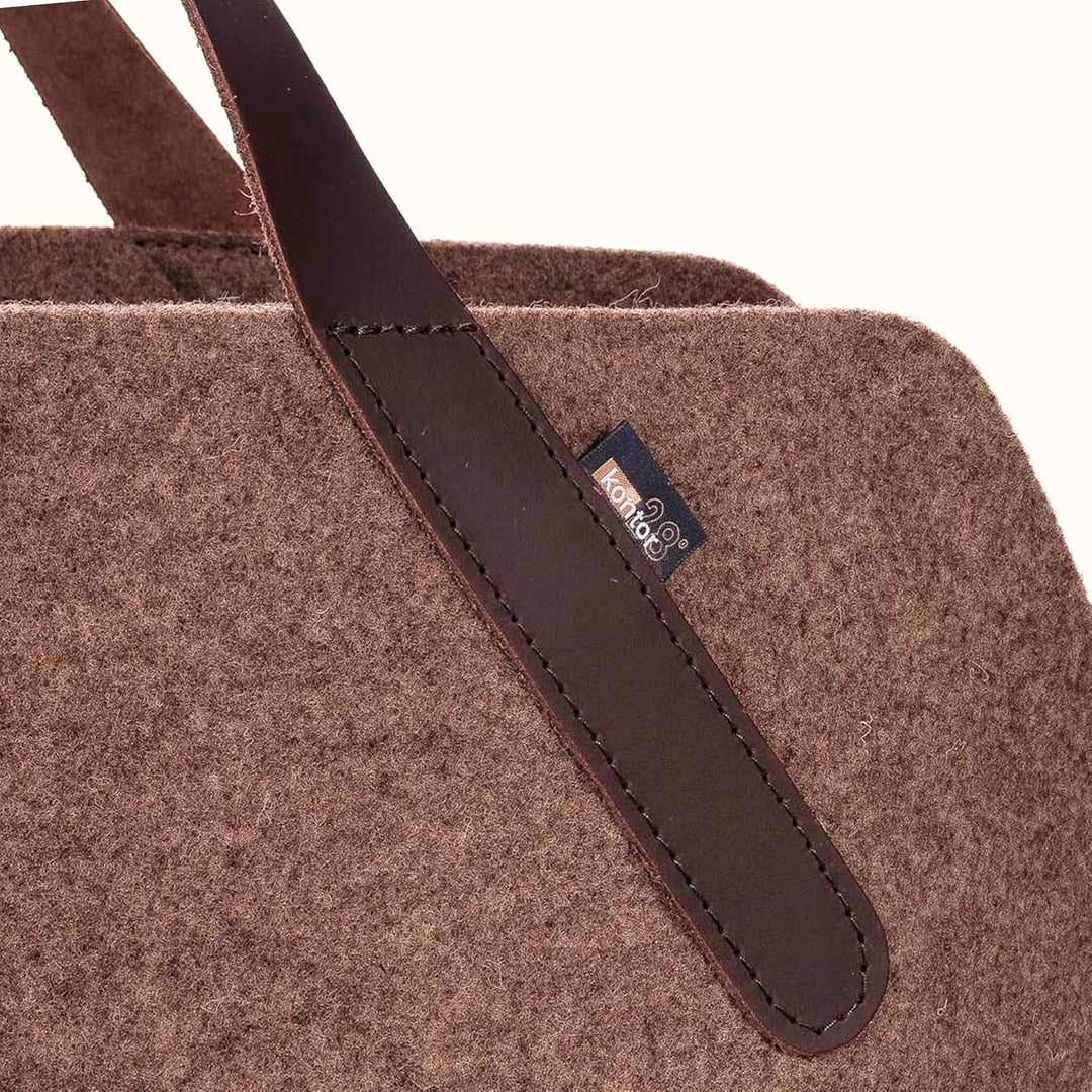 kontor28® - Kaminholzkorb aus Premium Filz 100% MADE IN GERMANY | Brennholzkorb Füllvolumen 65 L mit