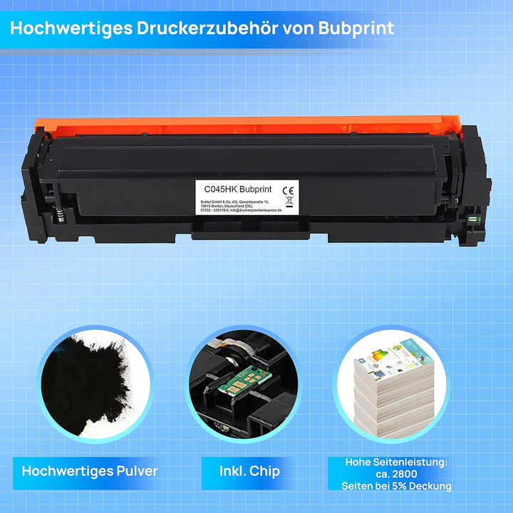 Bubprint Toner kompatibel als Ersatz für Canon 045H 045 H 045HBK 1246C002 i-Sensys LBP611CN LBP612CD