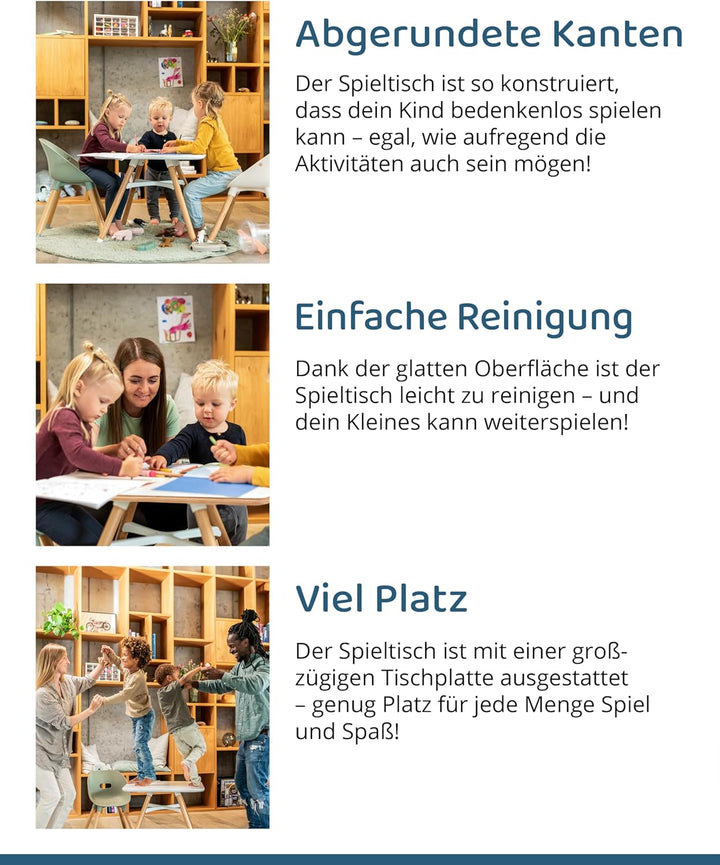 Ziza Spieltisch ab 1 Jahr Vanilla - Kindertisch für die ersten Lebensjahre ideal zum Spielen, Malen