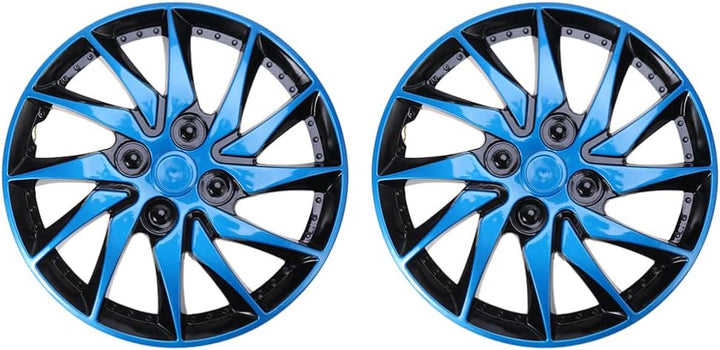 Auto Radkappen 14 Zoll Radzierblenden 2 Stücke Blau Schwarz Universal Auto Refit Zubehör für Fast Al