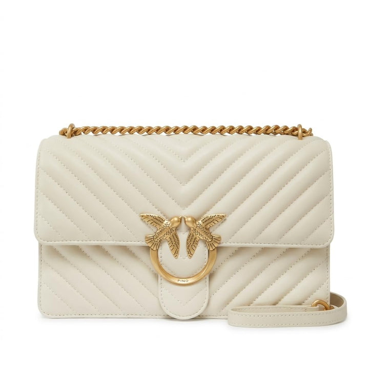 Pinko Damen Love One Classic Sheep Napp Liebe EINEN KLASSISCHEN DC-SCHAFNAPP Z14q_bianco Seta-antiqu
