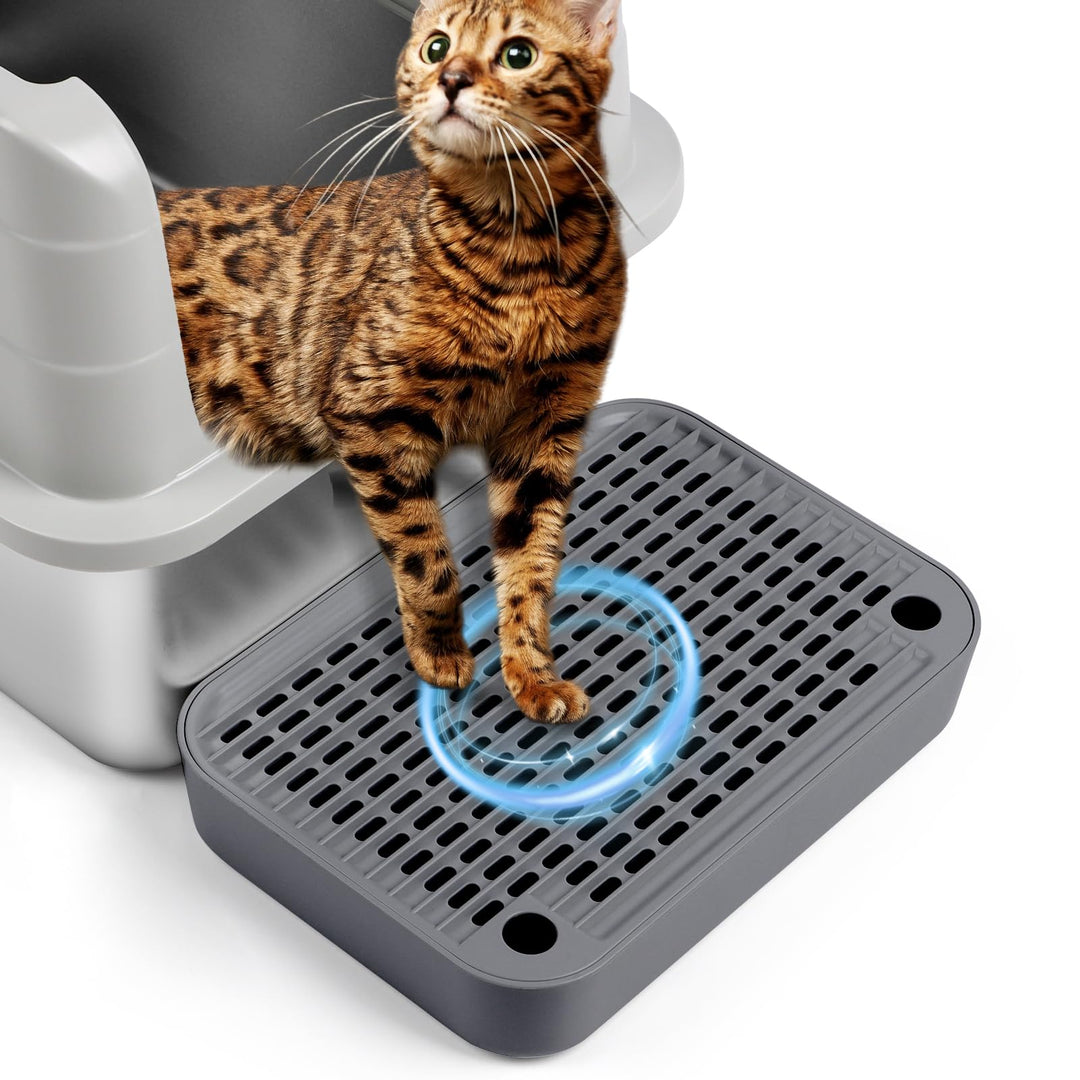 Katzentreppe, Katzentoilette Rampenmatte mit Filterfunktion, Katzenklo Stufen für automatische selbs