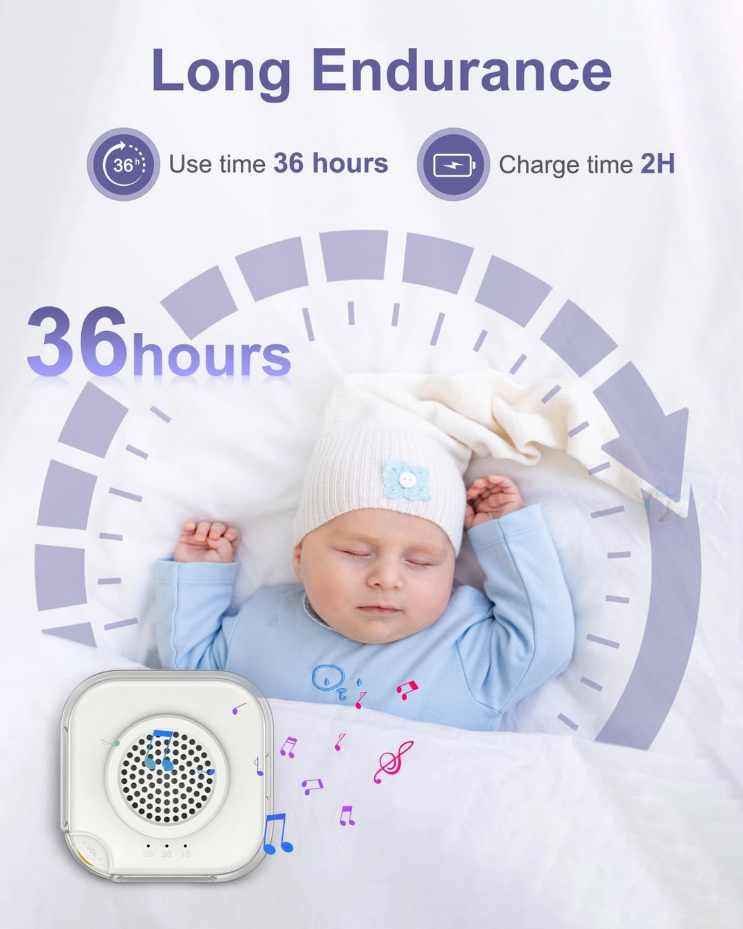 White Noise Machine Baby, Weisses Rauschen mit 28 Klängen, 3 Helligkeit Warmweisse Nachtlicht, Noise