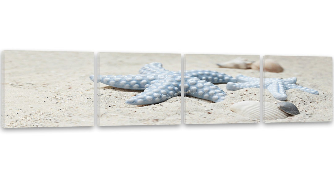 Feeby. Leinwandbild, Bilder, Wand Bild - 4 Teile - Panoramabild, Wandbilder, Kunstdruck 200x50 cm, S