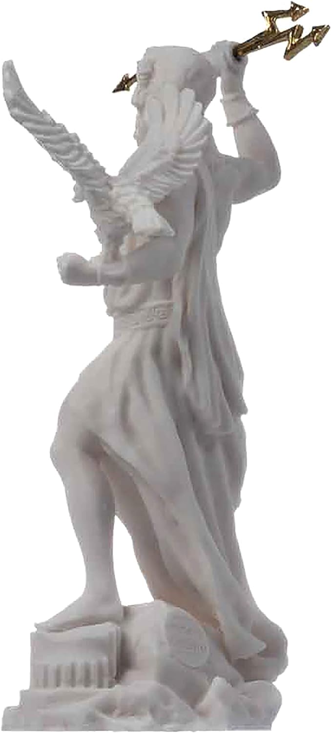 Zeus griechischer Gott Jupiter Donner Statue Figur Alabaster 18 cm