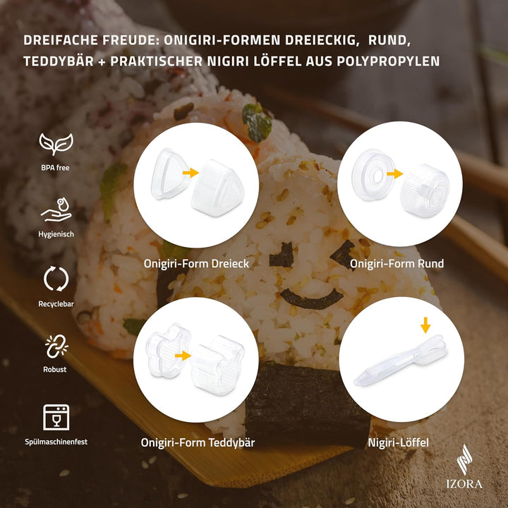 IZORA Sushi Maker Set mit Anfänger-Guide inkl. ausführlicher Anleitung, einfache Rezeptvorschläge -