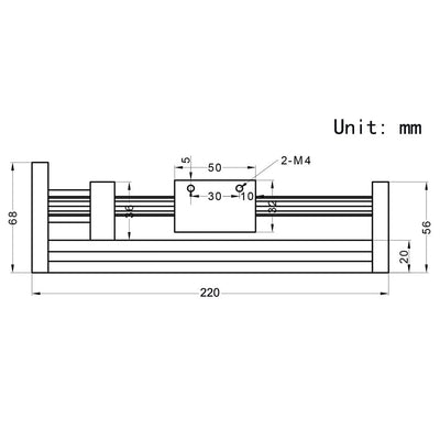 Zeberoxyz 100mm Länge, effektiver Hub, zwei optische Achsenführung, Kugelumlaufspindel SFU1605 mit N