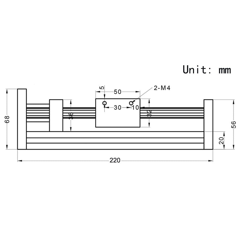 Zeberoxyz 100mm Länge, effektiver Hub, zwei optische Achsenführung, Kugelumlaufspindel SFU1605 mit N